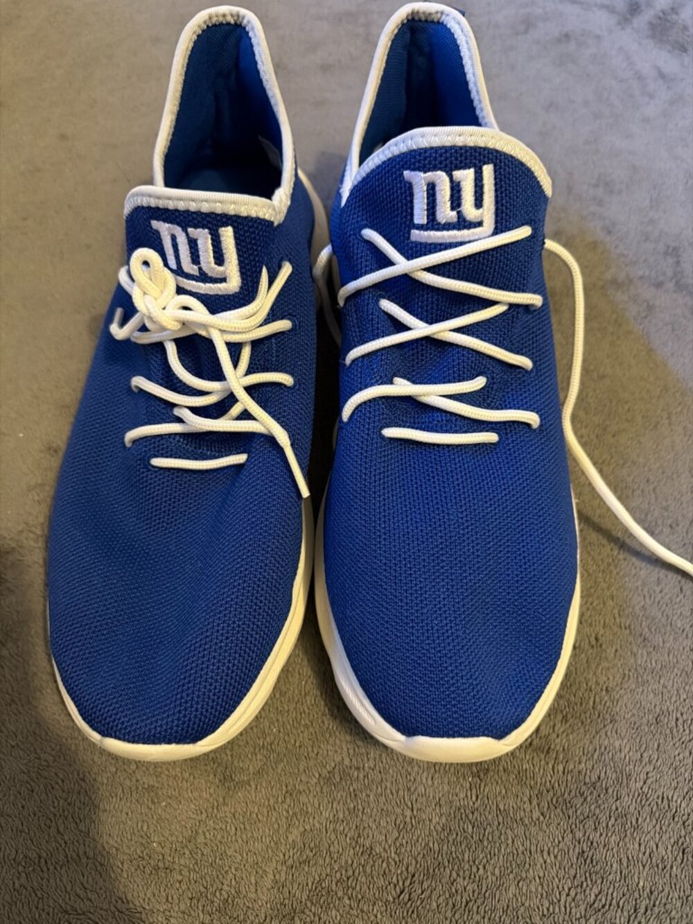 FOCO NY Giants Knit Slip On Sneakers Mens 12 Blue Gray Red Fan